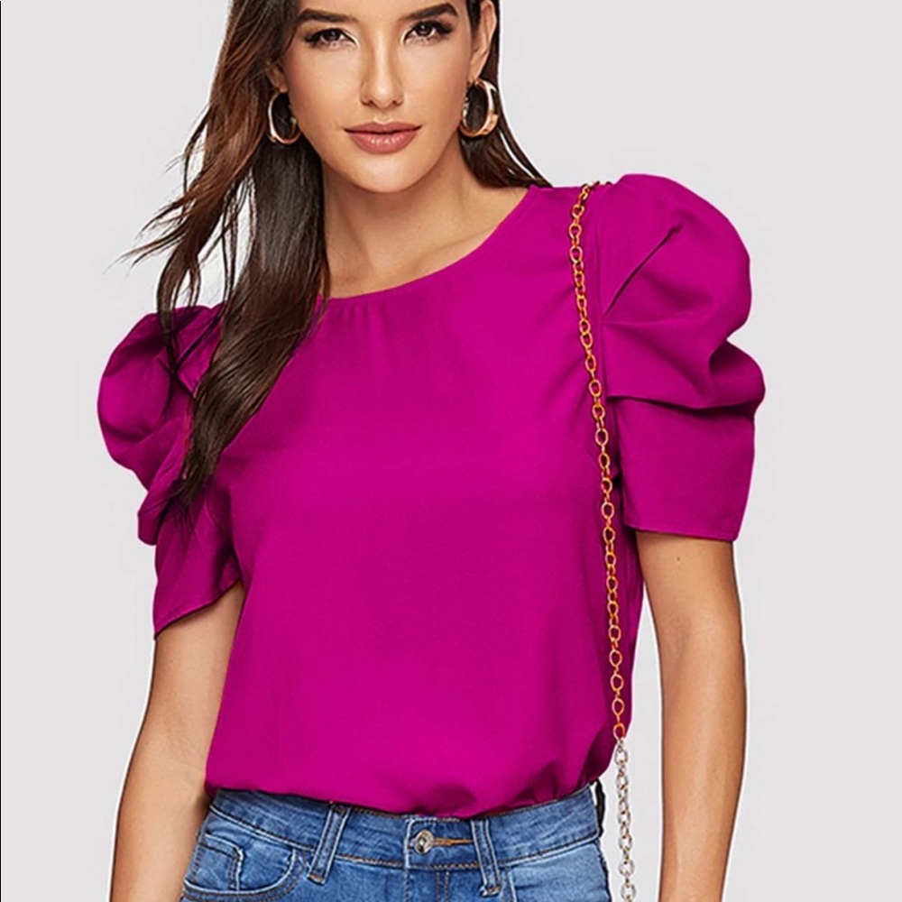 Shein puff sleeve top